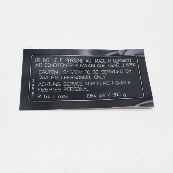 99670114101 - Porsche 911 996 Sticker for Air Conditioning, 99670114101, New Genuine