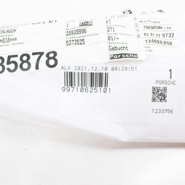 99710625101 - Porsche 911 997 Vent Hose of the Balancing Container 99710625101 ORIGINAL