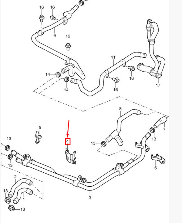 99710653300 - Porsche 911 996 Heating Line Holder 99710653300 NEW REAL