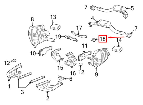 99711123001 - Porsche 911 997 Exhaust Clamp Clip 99711123001 NEW GENUINE