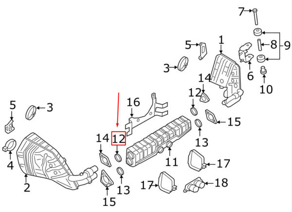 99711156190 - Porsche 911 991 Exhaust Pipe Flange Gasket 99711156190 NEW GENUINE