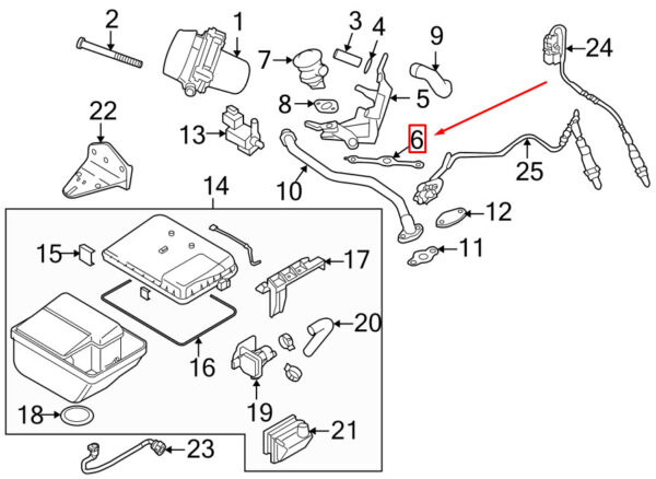 99711323301 - Porsche Cayman 987 Seal of Secondary Air Injection Pump 99711323301 NEW