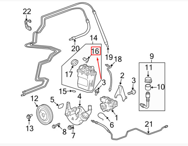 99731433200 - Porsche Carera 911 997 Power Steering Container Lid 99731433200 NEW REAL
