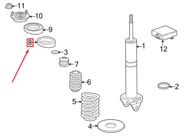 99733350401 - Porsche 911 997 spring support element rear 99733350401 NEW ORIGINAL
