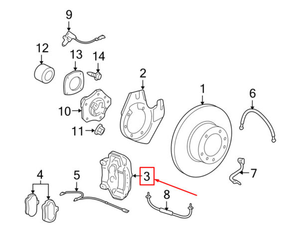 99735143210 - Porsche 911 997 turbo/GT2 caliper front right 99735143210 NEW original