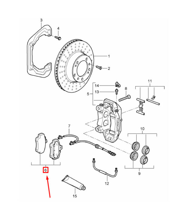 99735294904 - Porsche 911 997 rear brake lining set 99735294904 NEW ORIGINAL