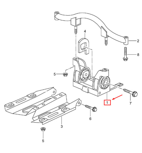 99737503303 - Porsche 911 997 Transmission Carrier Mount 99737503303 NEW GENUINE
