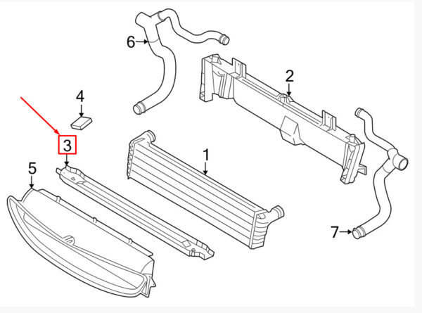 99750448501 - Porsche 911 997 Turbo/GT2 Lower Radiator Mount Rail 99750448501 NEW