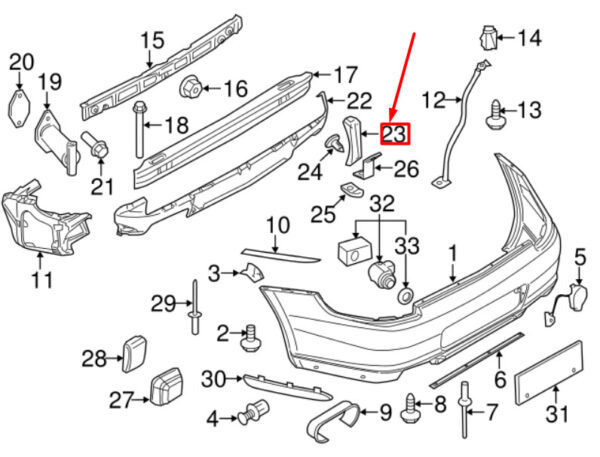 99750563900 - Porsche 911 rear bumper heat shield mount 99750563900 NEW ORIGINAL