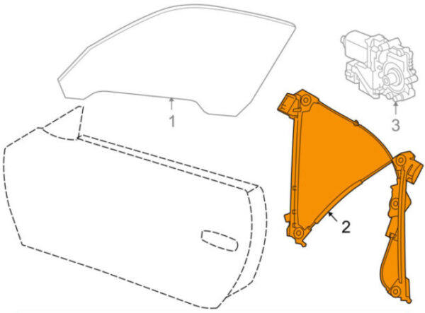 99754207502 - Porsche 911 997 power window front left, 99754207502, new original