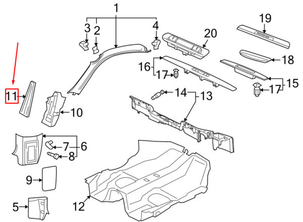 99755198600 - Porsche Cayman 987 footrest cover left handlebar 99755198600, original part