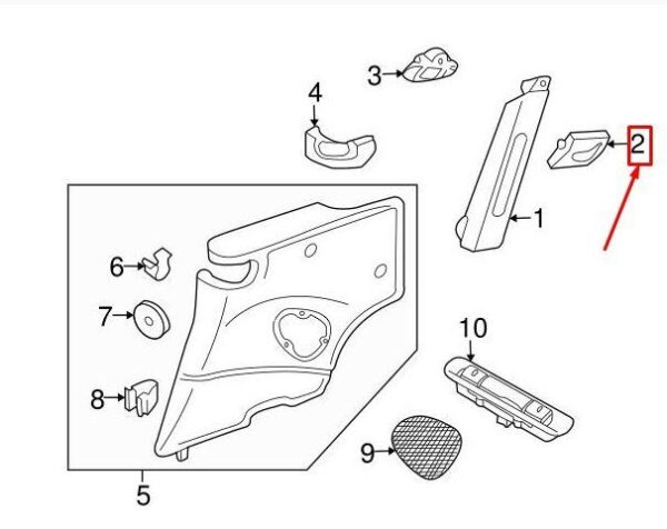99755557400T13 - Porsche 911 997 Coat Hook Rear Right 99755557400T13 NEW GENUINE