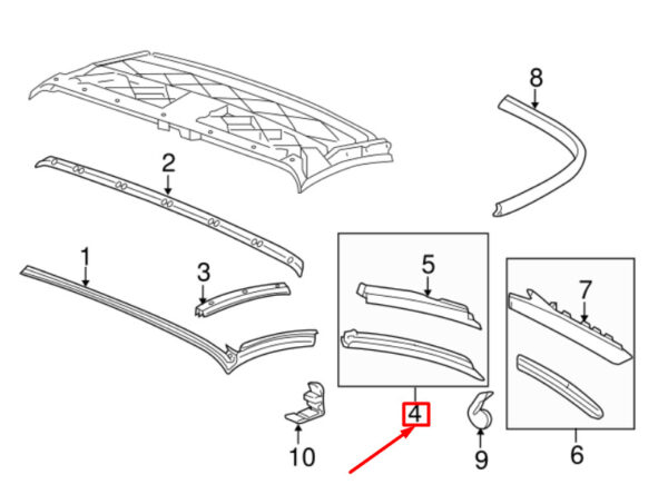 99756191302 - Porsche 911 convertible left top top gasket 99756191302 NEW ORIGINAL