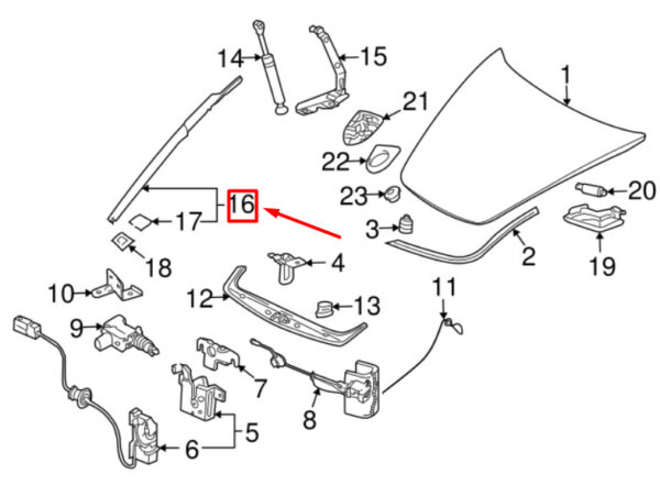 9975724650202A - Porsche 911 bonnet trim left 9975724650202A NEW ORIGINAL