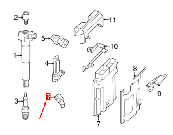 99760612100 - Porsche 911 997 Front Ignition Impact Sensor 99760612100 NEW GENUINE