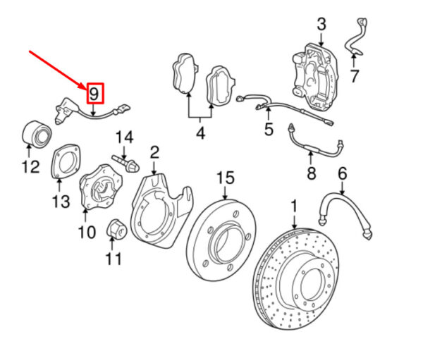 99760640702 - Porsche Cayman 987 ABS Wheel Speed Sensor 99760640702 NEW ORIGINAL