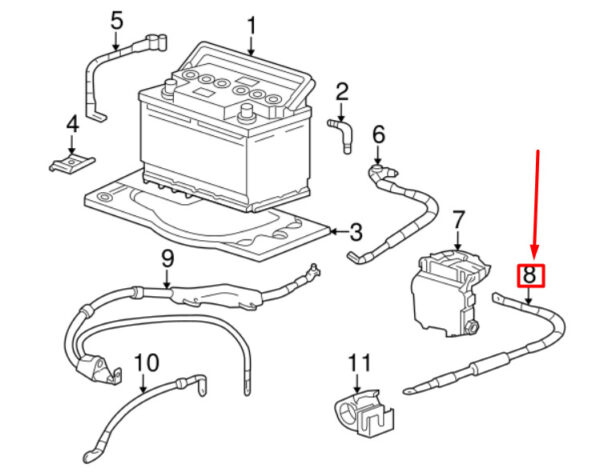 99761209002 - Porsche 911 997 Battery Plus Cable 99761209002 NEW ORIGINAL