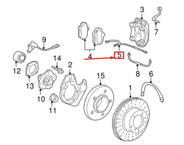 99761275700 - Porsche 911 997 brake lining wear sensor front 99761275700 NEW ORIGINAL