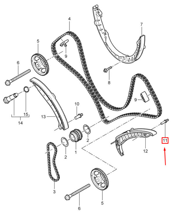 99901502101 - Porsche Cayenne 9pa Control Chain Guide Rail Pen 99901502101 NEW GENUINE