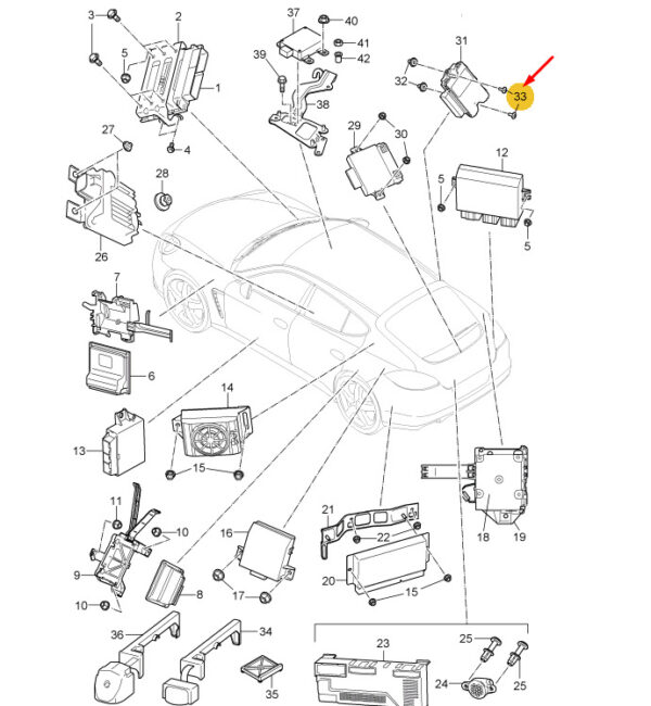 99907341801 - NEW PORSCHE PANAMERA 970 PARKING BRAKE CONTROL UNIT SCREW 99907341801