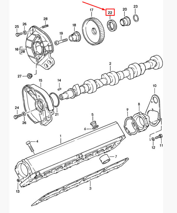 99911334940 - Porsche 944 camshaft shaft seal ring 99911339440 NEW ORIGINAL
