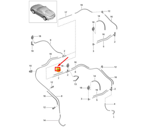 99918147440 - Porsche Boxster Spyder 981 Engine Protection Hose 99918147440 NEW GENUINE