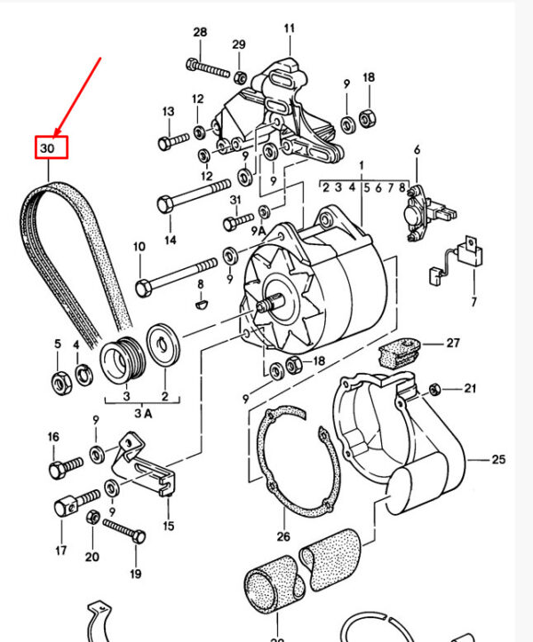 99919226650 - Porsche 928 Generator Drive Belt 99919226650 NEW GENUINE