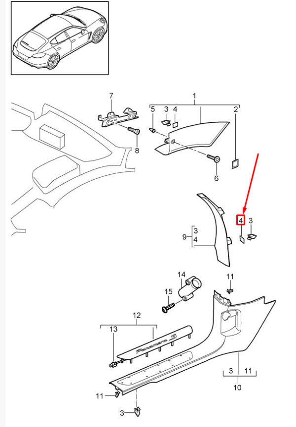 99920908440 - Porsche Cayenne 92A Tailgate Spacer 99920908440 NEW GENUINE