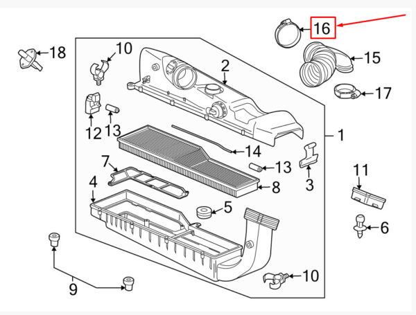 99951201600 - PORSCHE 911 997 CARRERA ENGINE AIR CLAMP 99951201600 NEW GENUINE