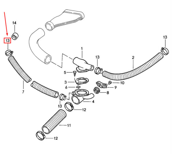 99951234901 - Porsche 718 Cayman 982 A/C Receiver Dryer Clamp 99951234901 NEW GENUINE