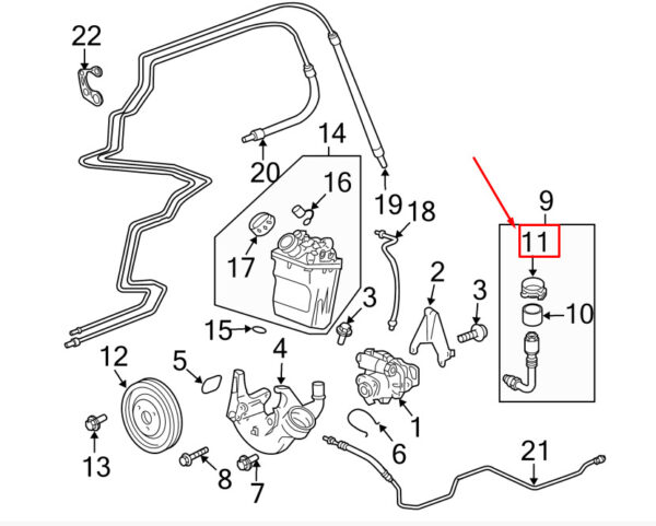 99951274001 - Porsche 911 997 power steering pressure hose clip 99951274001 NEW ORIGINAL