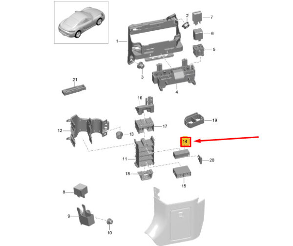 99965020940 - Fuse Holder for Porsche 718 Cayman 982, 99965020940, Genuine Part