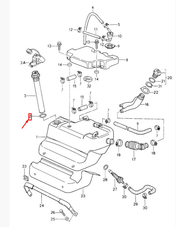 99970711540 - Porsche Carera 911 993 Tank Indicator Transmitting Unit O-Ring 99970711540 NEW Original