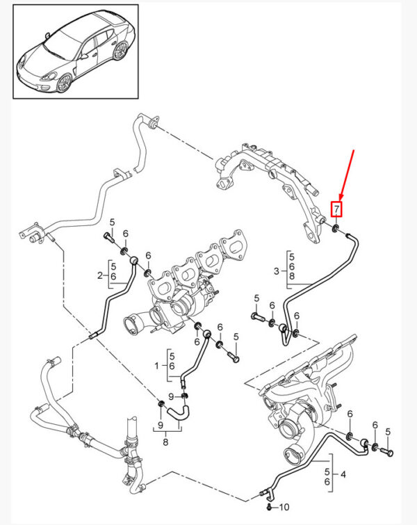 99970750340 - Porsche Panamera 970 Coolant Line O-Ring 99970750340 NEW ORIGINAL