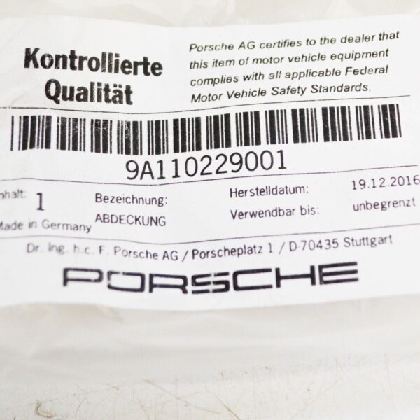 9A110229001 - Porsche Carrera GT 980 front cover 9A110229001 NEW REAL