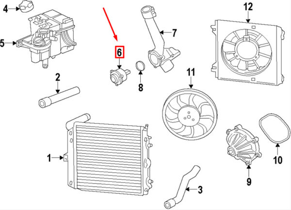 9A110622597 - Porsche 911 991 Engine Coolant Thermostat 9A110622597 NEW GENUINE