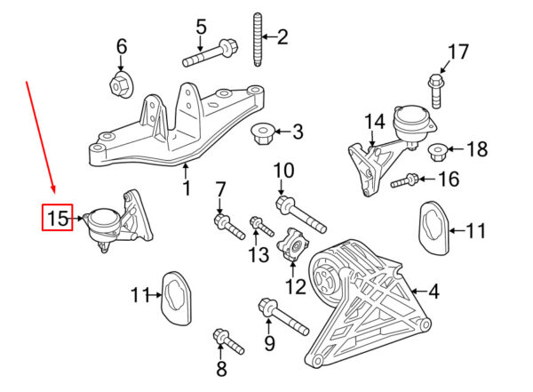 9A137509351 - Porsche Boxster 987 Left Transmission Mount 9A137509351 NEW GENUINE