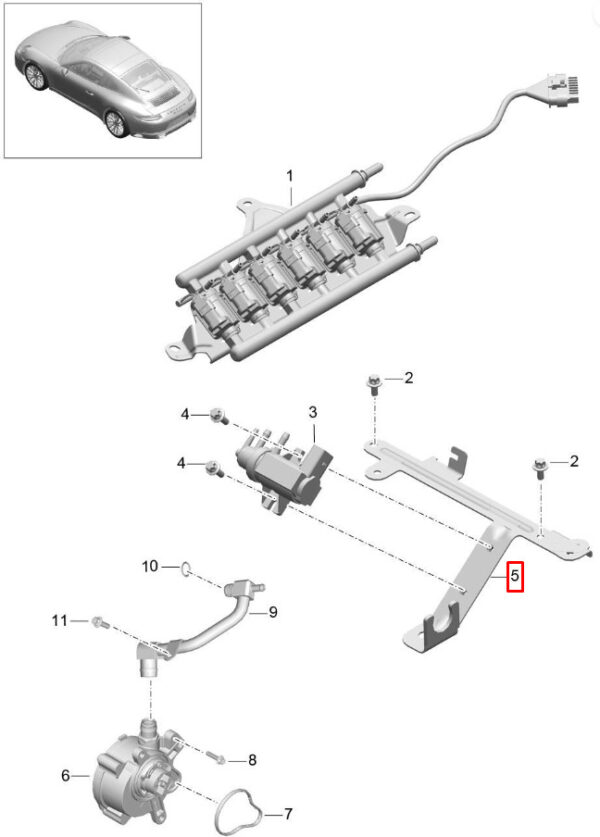 9A260617101 - Porsche 911 992 Carrera Pressure Sensor Mount 9A260617101 NEW REAL