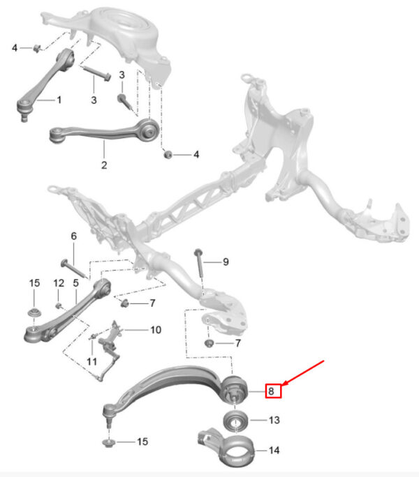 9A740769303 - Porsche Macan 95b front left wing arm 9A740769303 NEW ORIGINAL