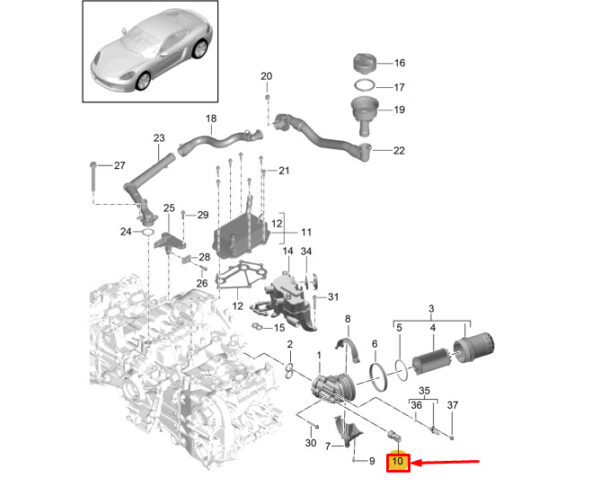 9A790605407 - Porsche 718 Cayman 982 Engine Oil Pressure Sensor 9A790605407 NEW GENUINE