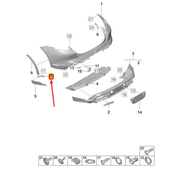 9J0807837 - Porsche Taycan wheelhouse trim rear left 9J0807837 NEW ORIGINAL