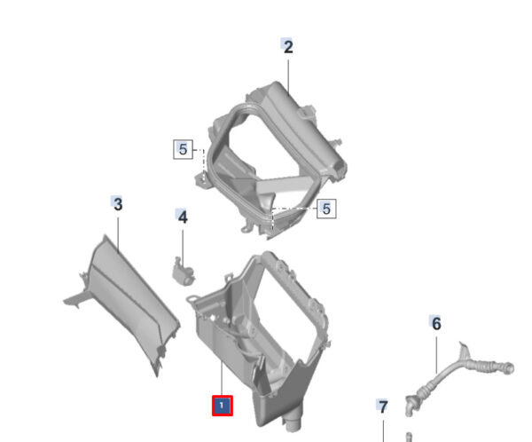 9J1815130B - Porsche Taycan Water Box Fresh Air Inlet LHD 9J1815130B NEW Original