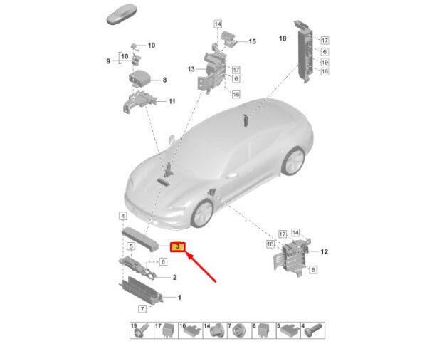 9J1907613 - Porsche Taycan fuse box cover 9J1907613 NEW ORIGINAL