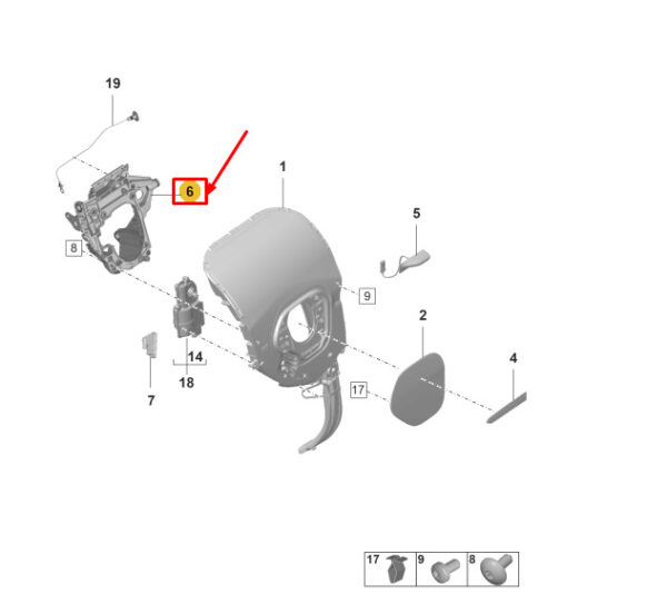 9J1915371C - Porsche Taycan Left Charging Socket Mount 9J1915371C NEW ORIGINAL