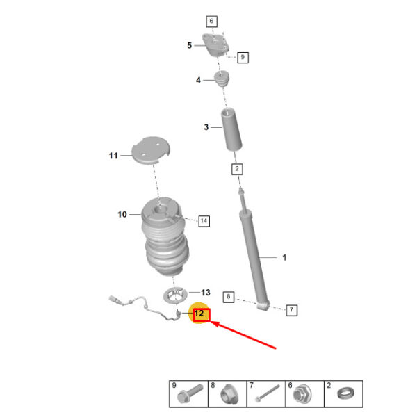 9J1971289A - Harness for self-leveling suspension by Porsche Taycan 9J1971289A NEW