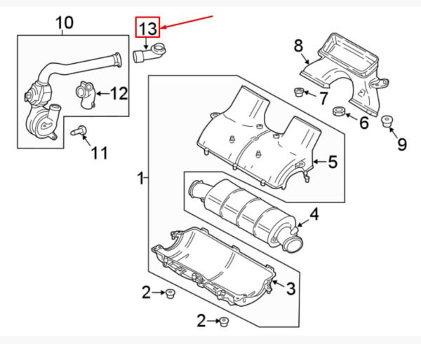 9P1129637 - Porsche Carrera 911 991 engine air intake hose adapter 9P1129637 NEW ORIGINAL