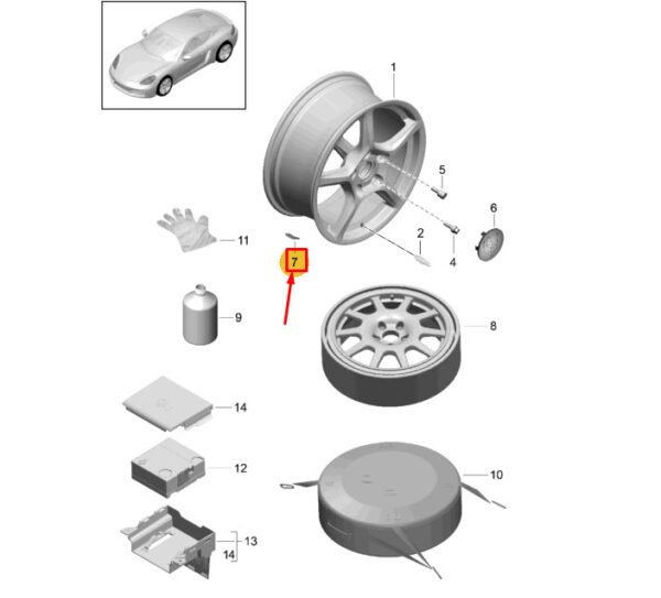 9P1601184 - Porsche 718 Cayman 982 Balance Weight 9P1601184 NEW GENUINE