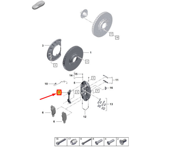 9P1611315B - Porsche 911 992 front caliper adapter 9P1611315B NEW ORIGINAL
