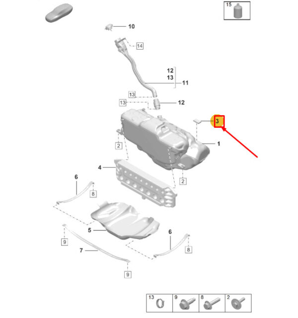 9P1864714 - Porsche 911 992 fuel tank foam part 9P1864714 NEW ORIGINAL