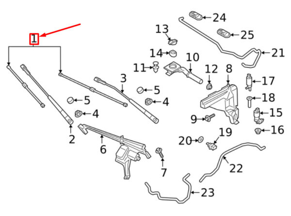 9Y1955329 - Porsche Cayenne 9y0/9y3 Windshield Wiper Blade Set Front 9Y1955329 NEW ORIGINAL